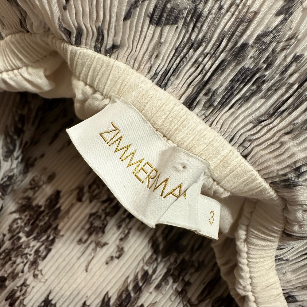 ZIMMERMANN Wild Botanica Floral-Print Plissé-Crepe Midi Skirt - Ivory - Picture 4 of 6